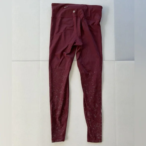 Lululemon Women’s Speed Wunder Mid-Rise Tight 28” Speckle Shine Garnet Leggings - Picture 5 of 6
